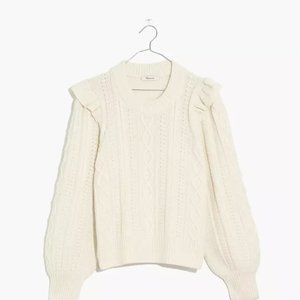 Hollydene Ruffle-Shoulder Pullover Sweater